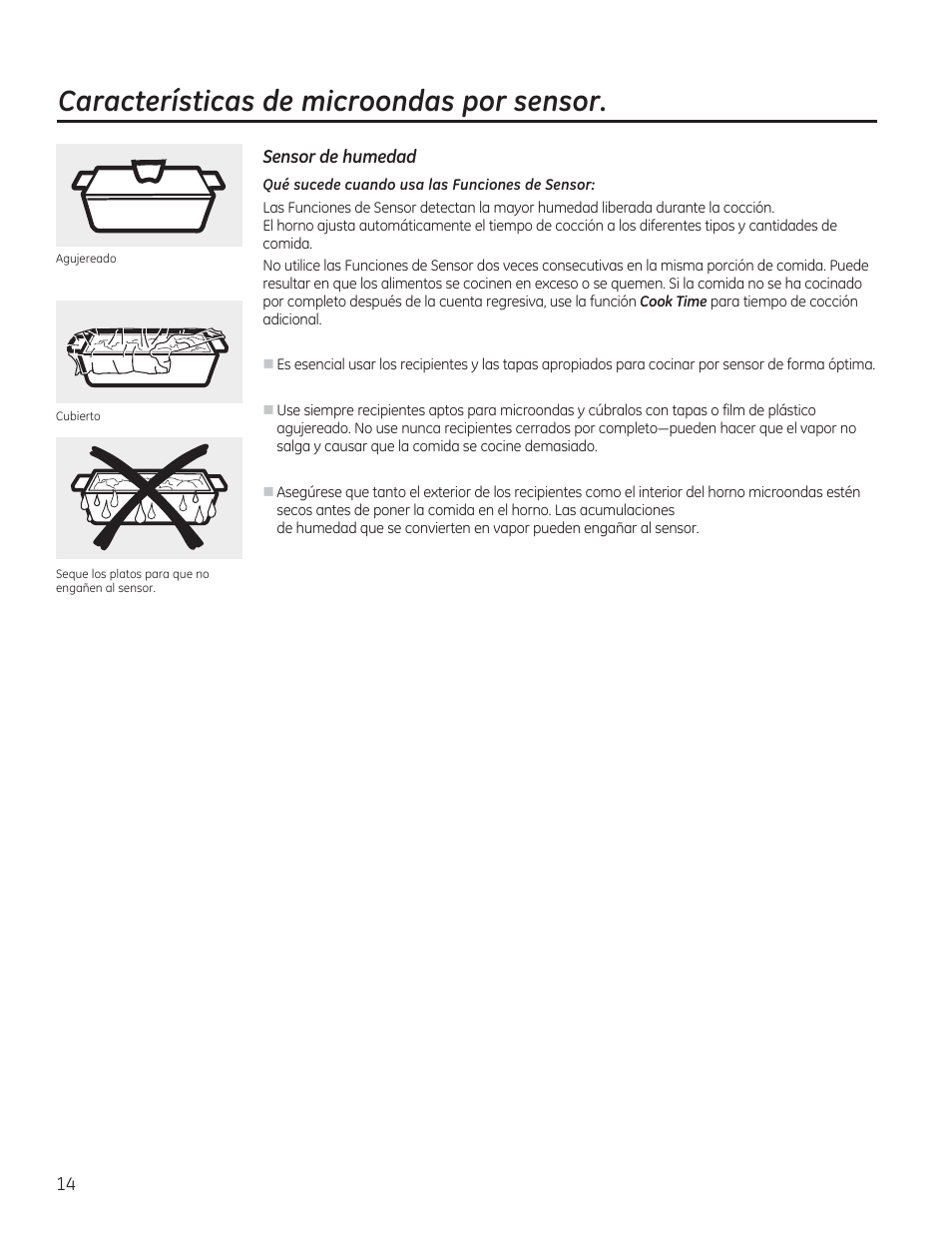 Características de microondas por sensor | GE PVM9215DFBB User Manual | Page 46 / 60