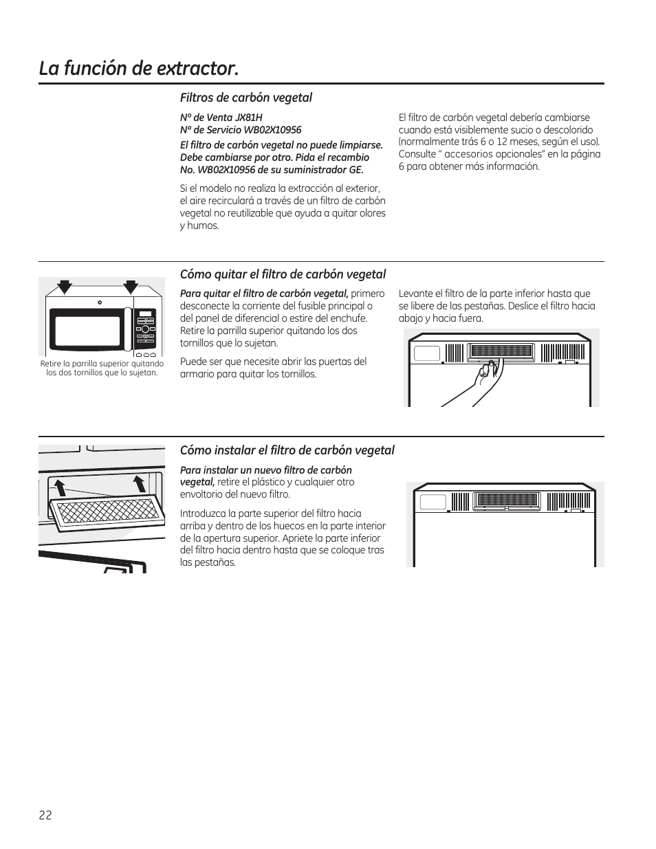 La función de extractor | GE PVM9215DFBB User Manual | Page 54 / 60