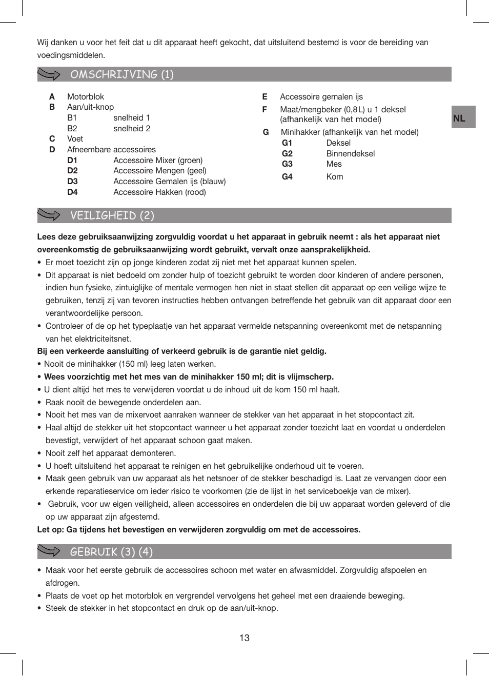 Moulinex Hapto Click and Mix User Manual | Page 13 / 54