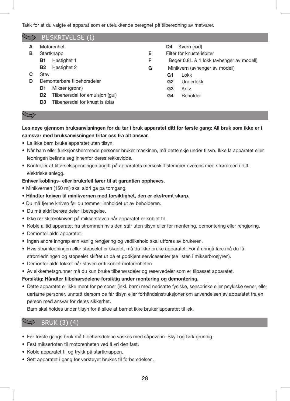 Moulinex Hapto Click and Mix User Manual | Page 28 / 54