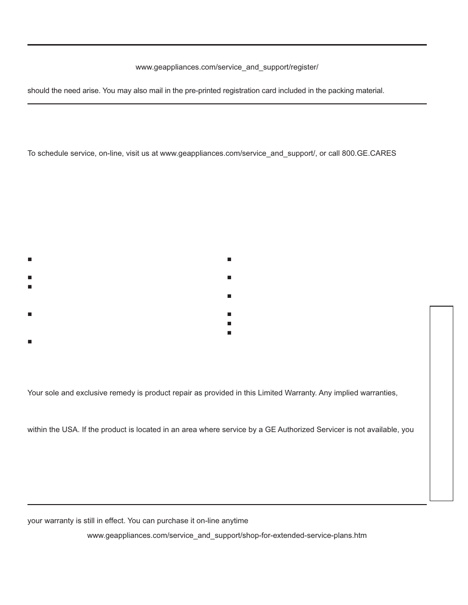 Wa rrant y, Ge electric range warranty | GE JD630DFWW User Manual | Page 7 / 56