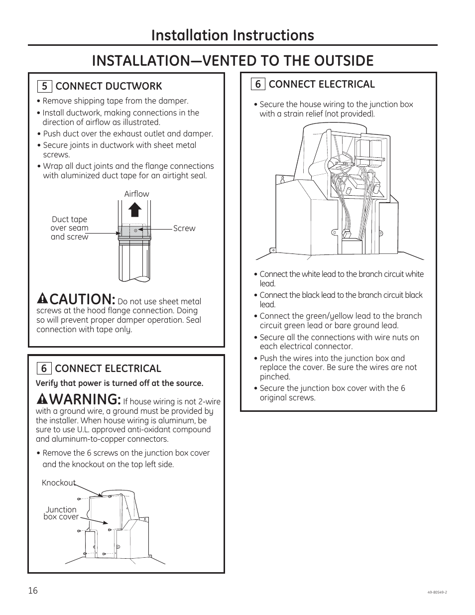 Caution, Warning | GE PV970NSS User Manual | Page 16 / 52