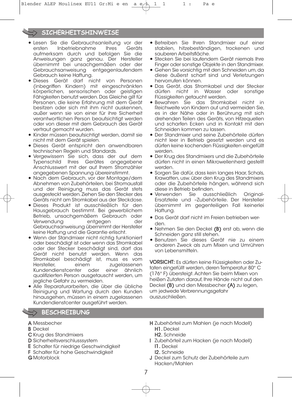 Moulinex MINI MULTI DELUXE LM125G User Manual | Page 10 / 60