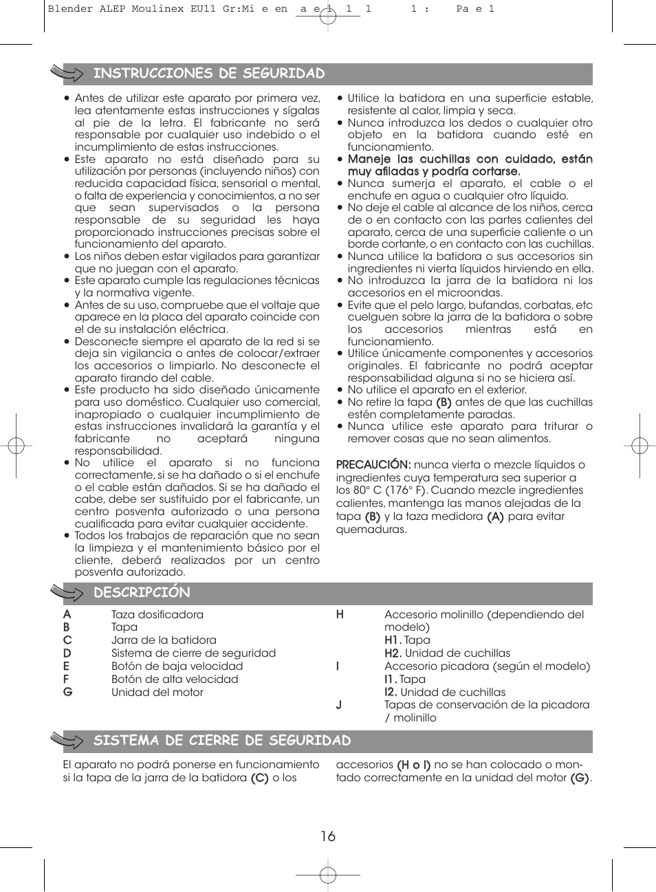Moulinex MINI MULTI DELUXE LM125G User Manual | Page 19 / 60