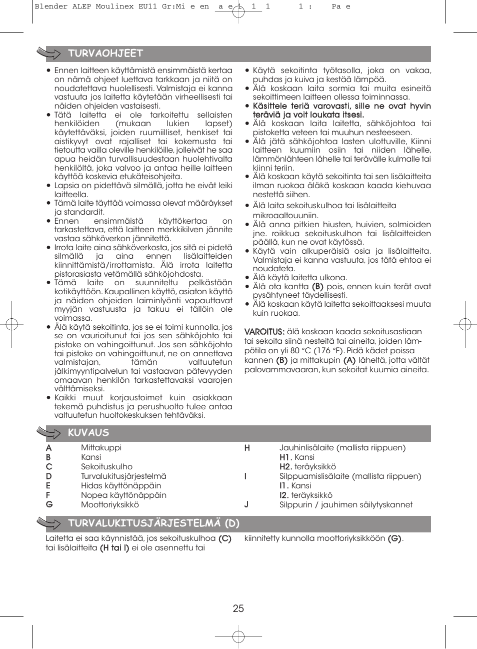 Moulinex MINI MULTI DELUXE LM125G User Manual | Page 28 / 60