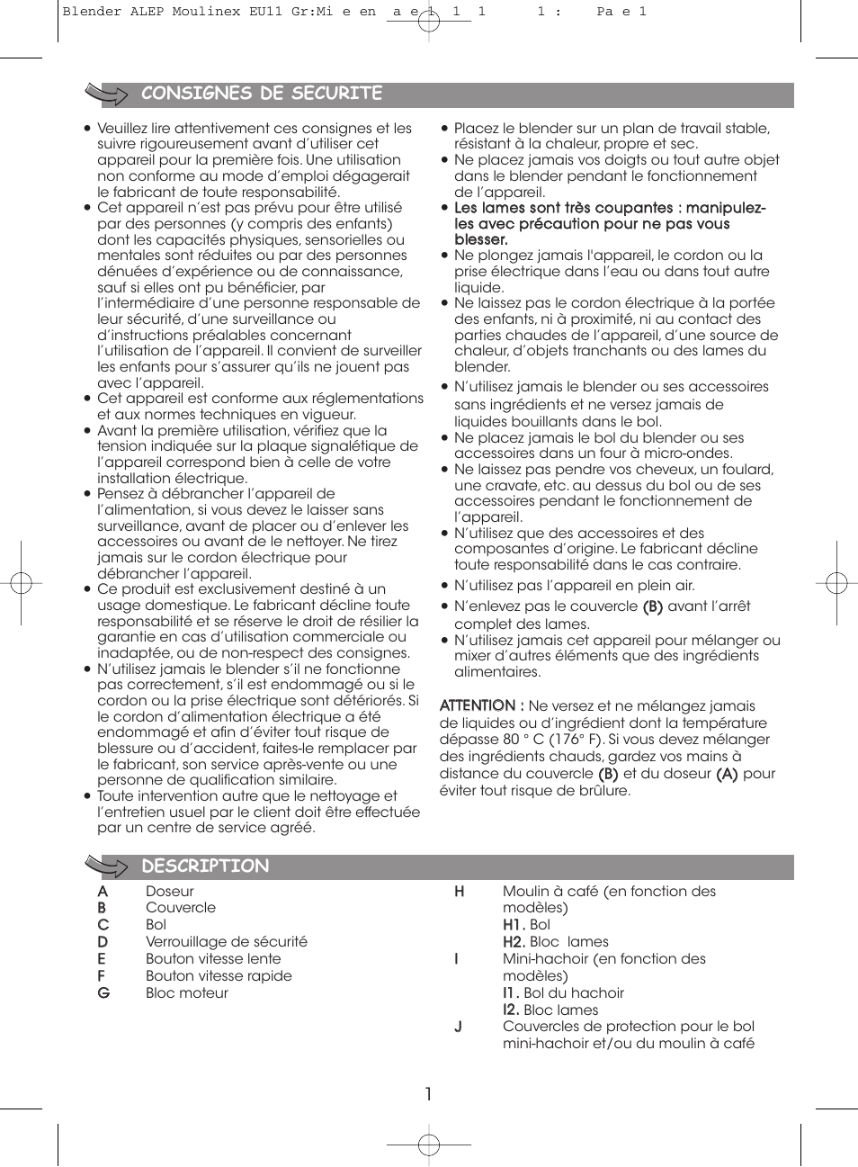 Moulinex MINI MULTI DELUXE LM125G User Manual | Page 4 / 60