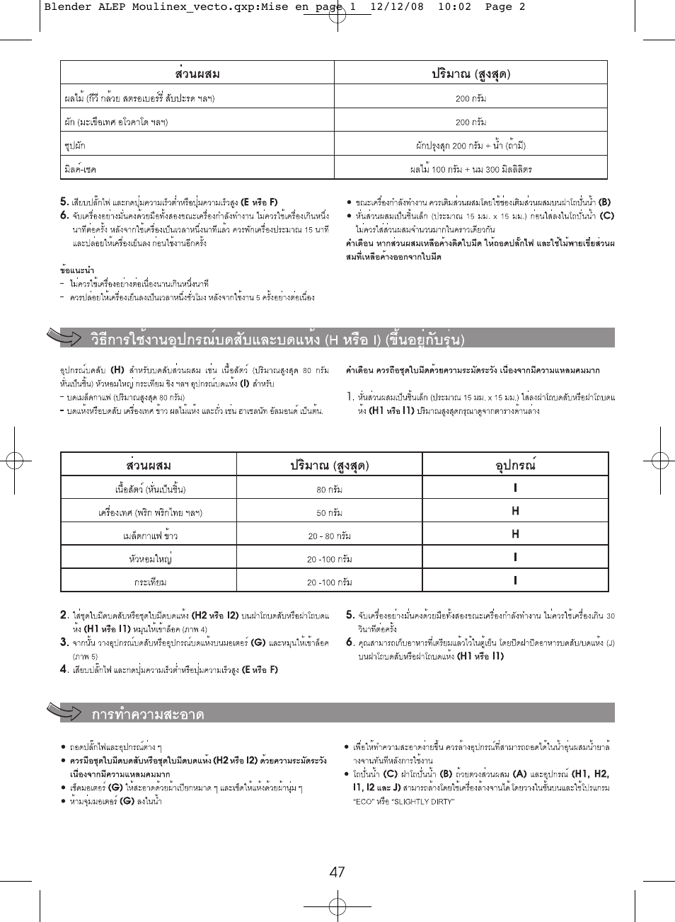 Moulinex MINI MULTI DELUXE LM125G User Manual | Page 50 / 60