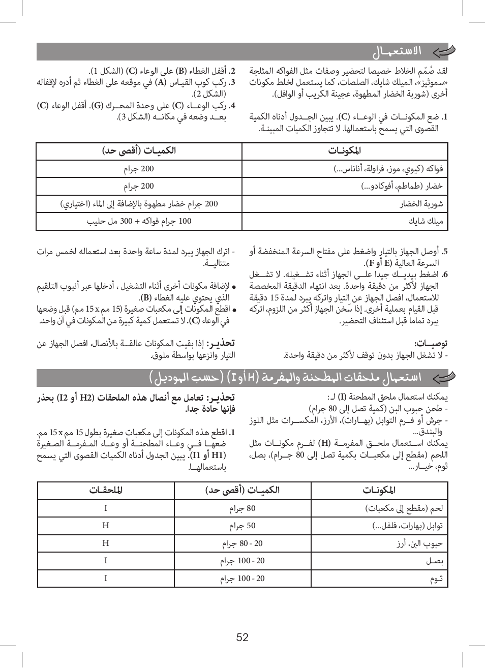 رـيذحت | Moulinex MINI MULTI DELUXE LM125G User Manual | Page 55 / 60