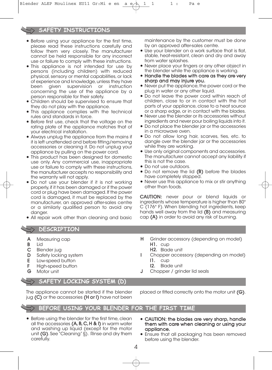 Moulinex MINI MULTI DELUXE LM125G User Manual | Page 7 / 60