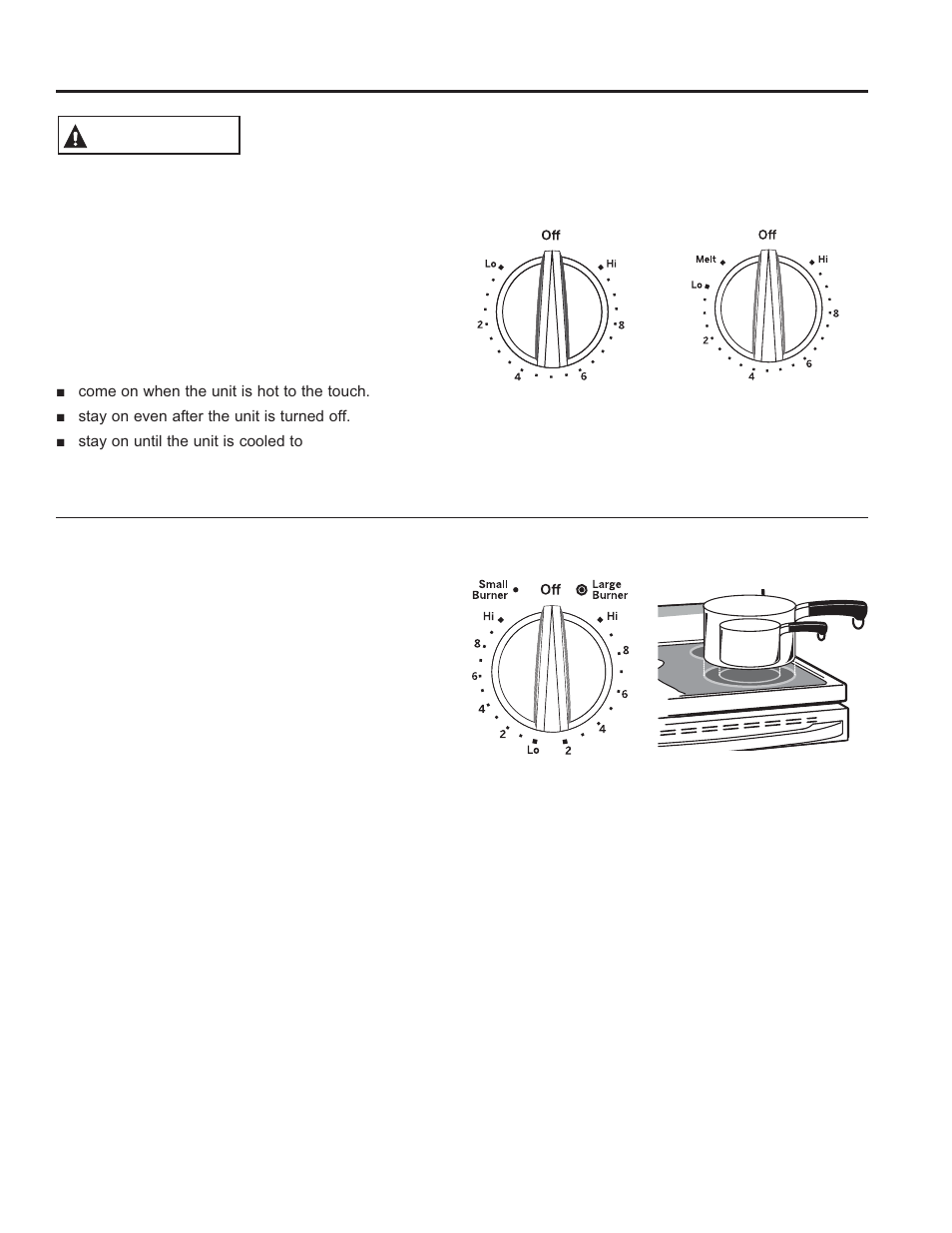 Using the range: s ur face units surface units, Warning | GE JB650DFWW User Manual | Page 9 / 56