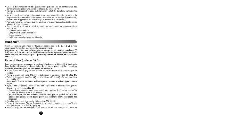 Utilisation | Moulinex MULTI MOULINETTE AT712G User Manual | Page 4 / 108