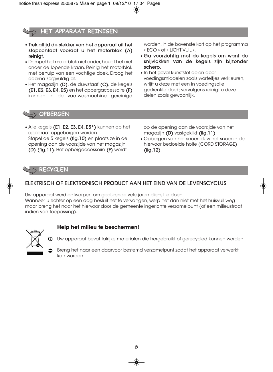 Moulinex FRESH EXPRESS DJ750G User Manual | Page 12 / 76