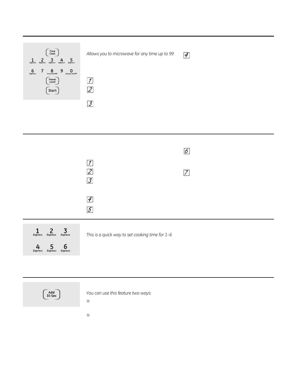 Using the timed microwave features | GE JTP90DPBB User Manual | Page 13 / 88