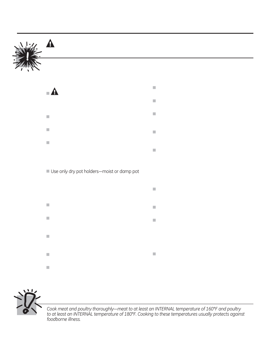 Warning, Save these instructions, Safety precautions | Caution, Cook meat and poultry thoroughly | GE JTP90DPBB User Manual | Page 4 / 88