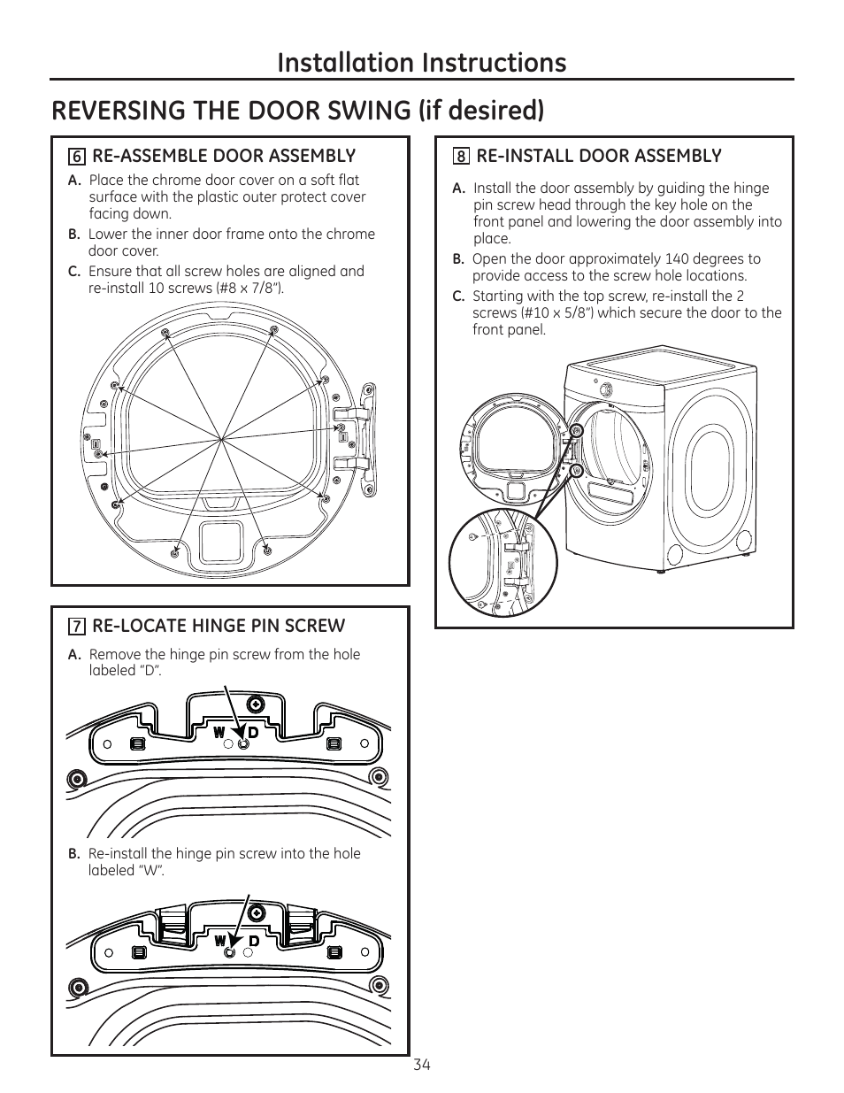 GE GFDR480GFWW User Manual | Page 34 / 144