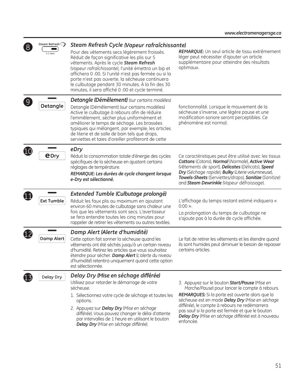 GE GFDR480GFWW User Manual | Page 51 / 144