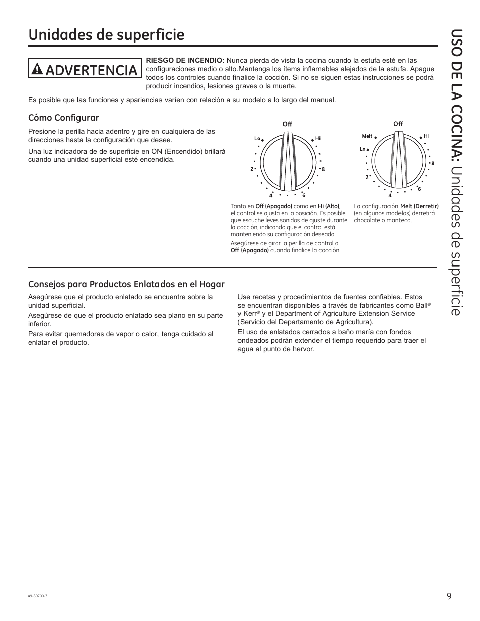 Advertencia | GE JSS28DNBB User Manual | Page 33 / 48