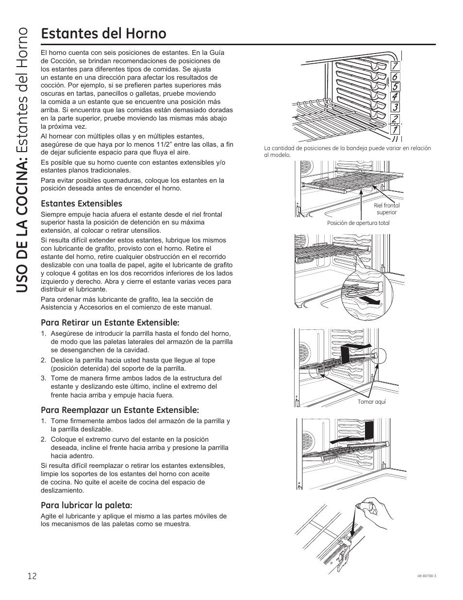 Estantes del horno | GE JSS28DNBB User Manual | Page 36 / 48