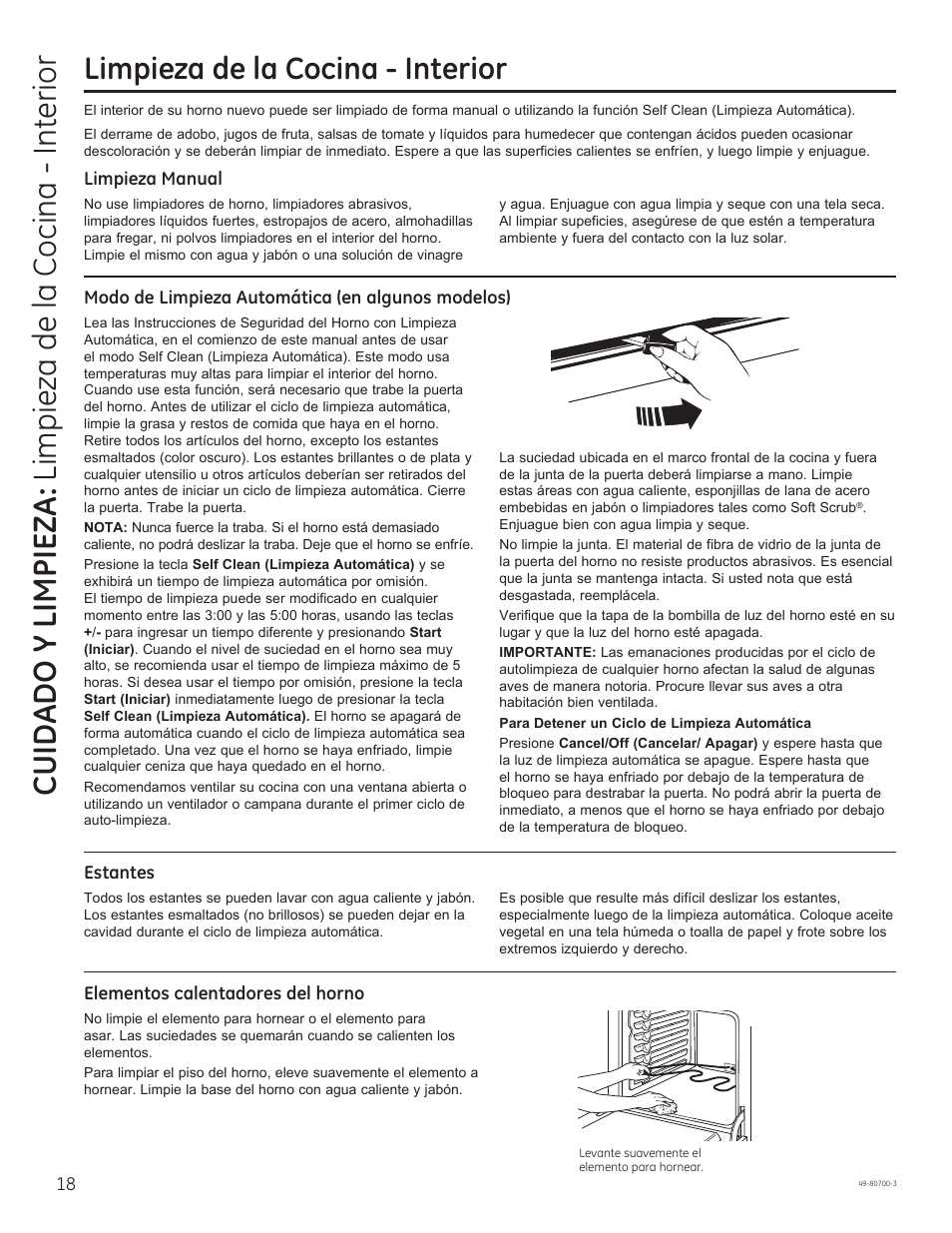 Limpieza de la cocina - interior | GE JSS28DNBB User Manual | Page 42 / 48