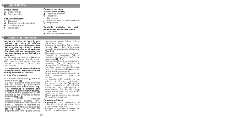 Moulinex LA MOULINETTE DP700G User Manual | Page 29 / 84