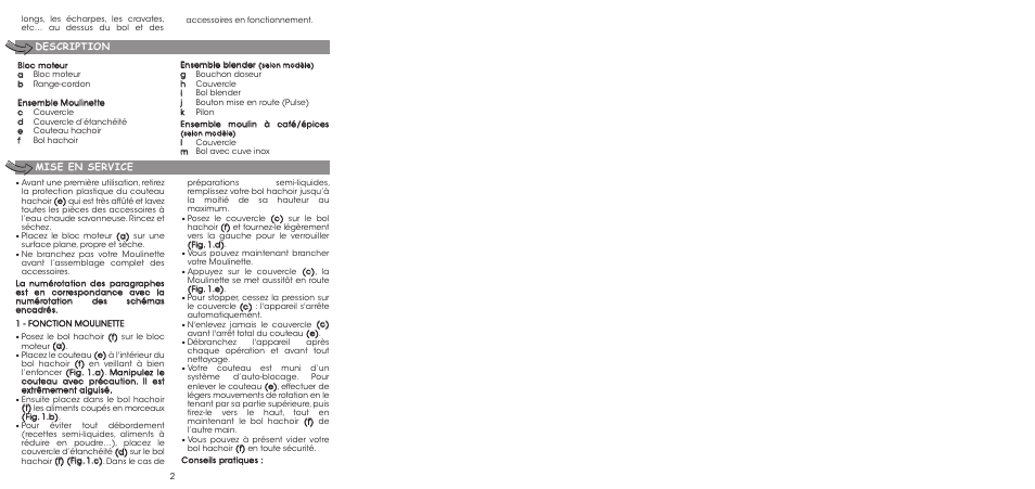 Moulinex LA MOULINETTE DP700G User Manual | Page 4 / 84