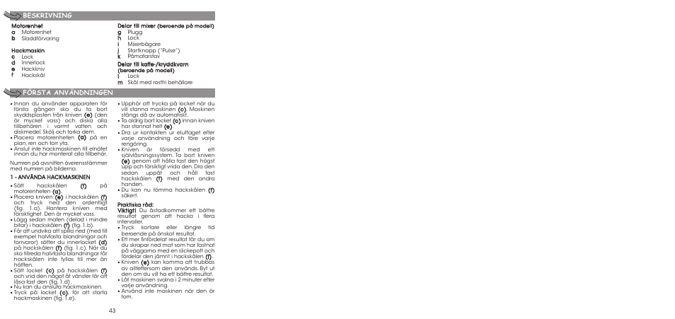 Moulinex LA MOULINETTE DP700G User Manual | Page 45 / 84