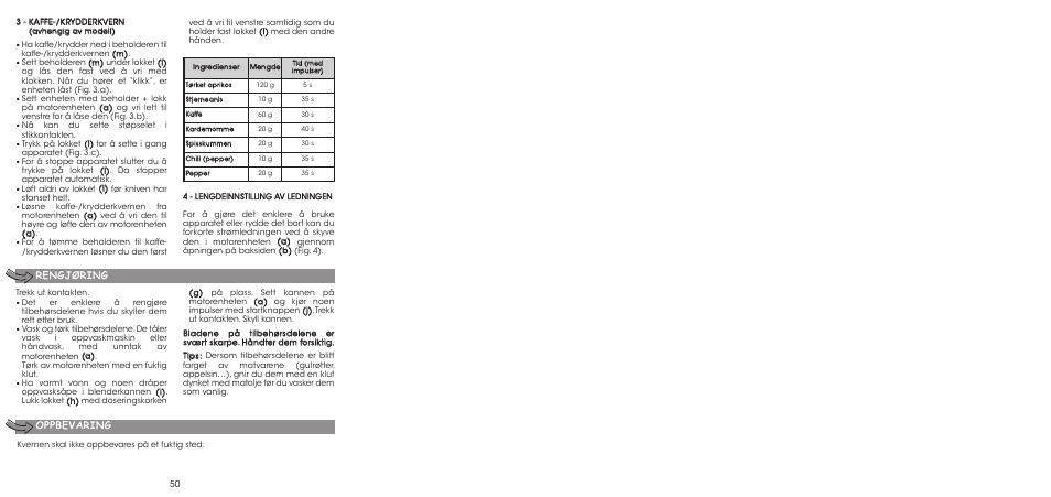 Rengjøring oppbevaring | Moulinex LA MOULINETTE DP700G User Manual | Page 52 / 84
