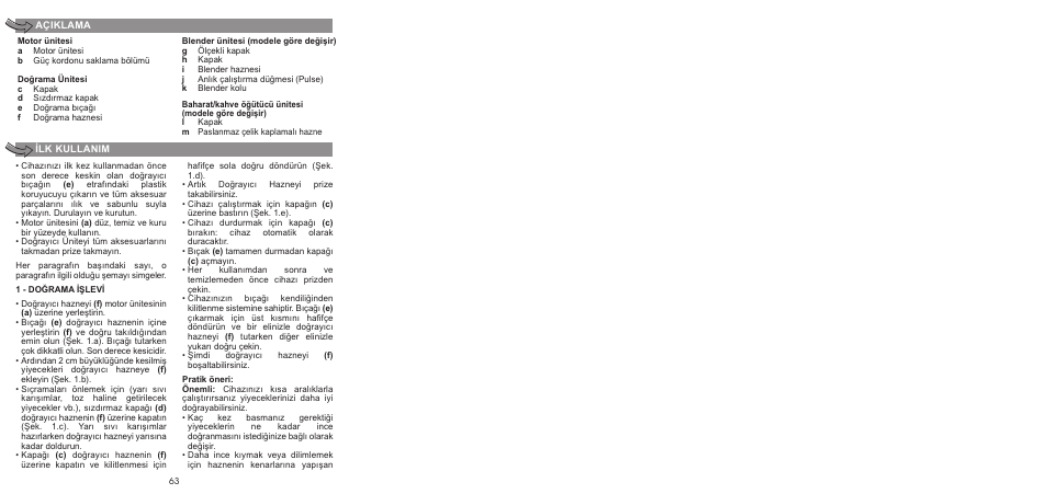 Moulinex LA MOULINETTE DP700G User Manual | Page 65 / 84
