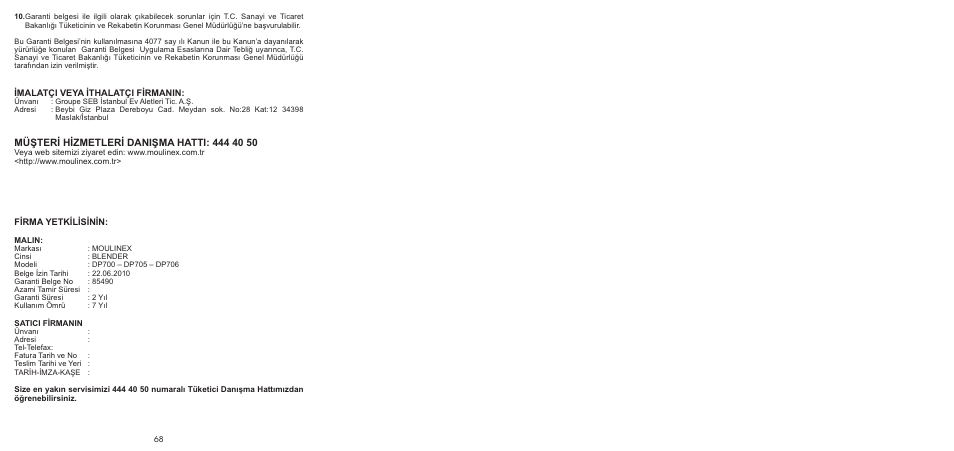Moulinex LA MOULINETTE DP700G User Manual | Page 70 / 84