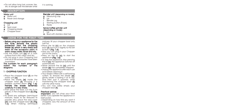 Moulinex LA MOULINETTE DP700G User Manual | Page 9 / 84