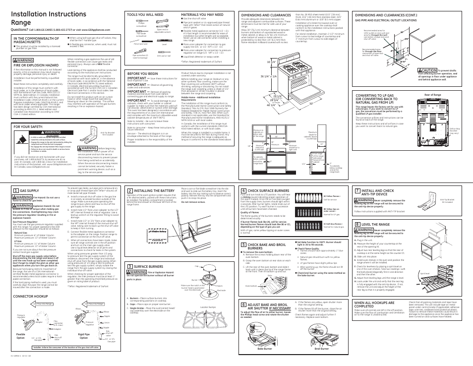 GE JGBS14PCFWW User Manual | 2 pages