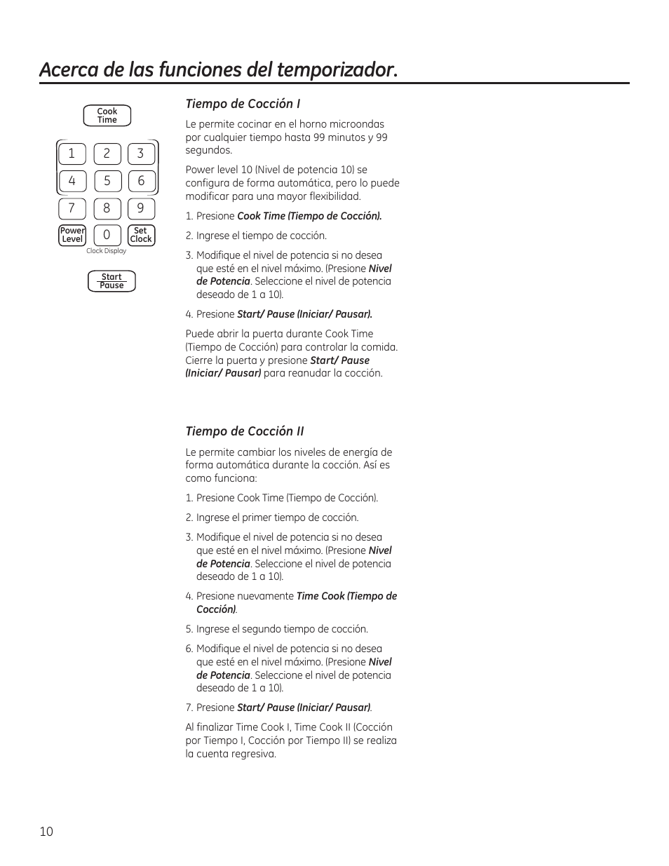 Acerca de las funciones del temporizador | GE JVM6172RFSS User Manual | Page 42 / 60