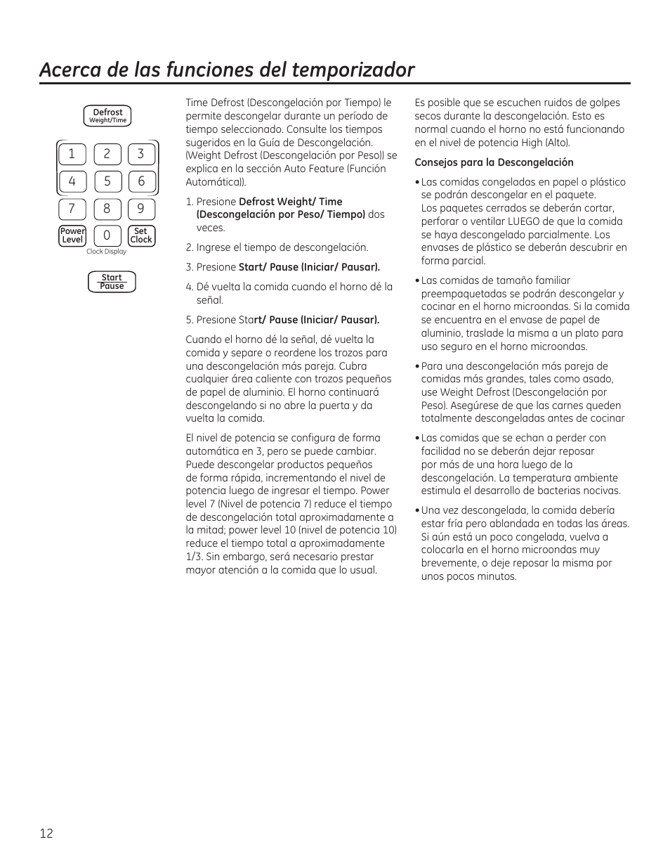 Acerca de las funciones del temporizador | GE JVM6172RFSS User Manual | Page 44 / 60