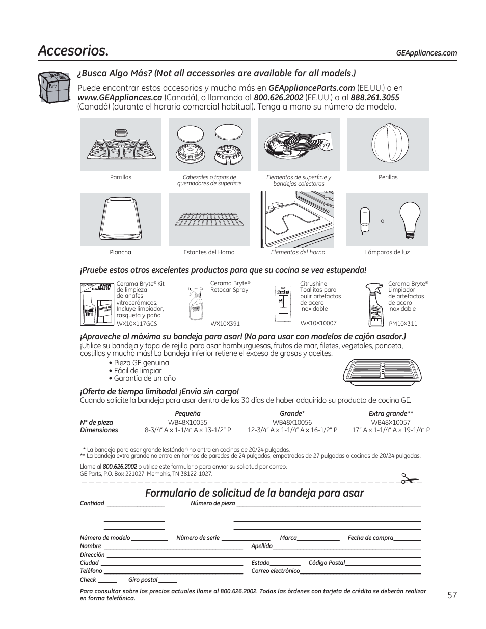 Accesorios | GE C2S985SETSS User Manual | Page 117 / 120