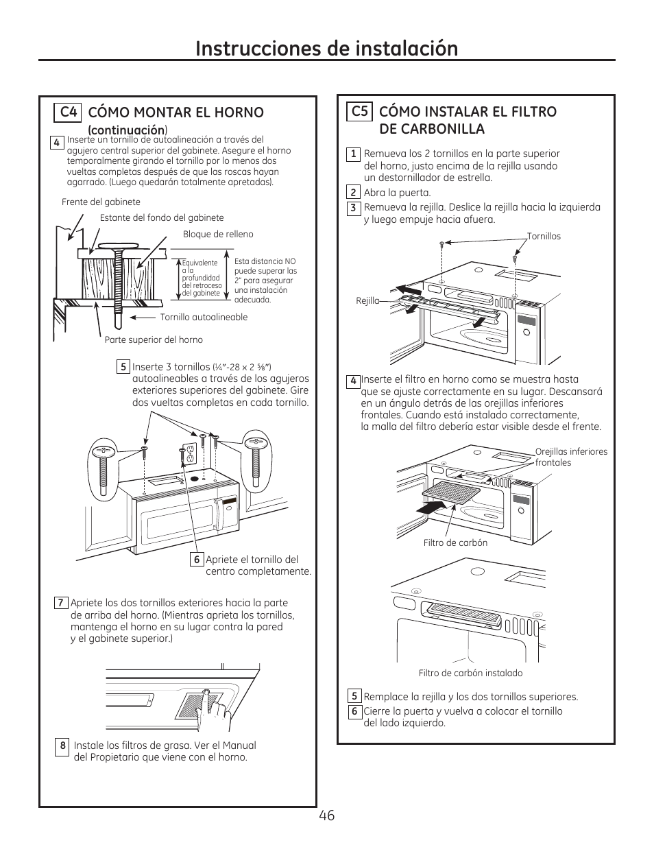 Instrucciones de instalación | GE PSA9240DFWW User Manual | Page 46 / 48