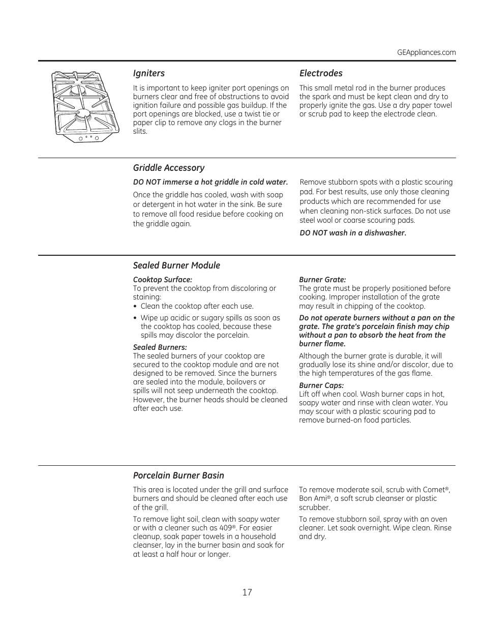 GE PGP990SENSS User Manual | Page 17 / 80