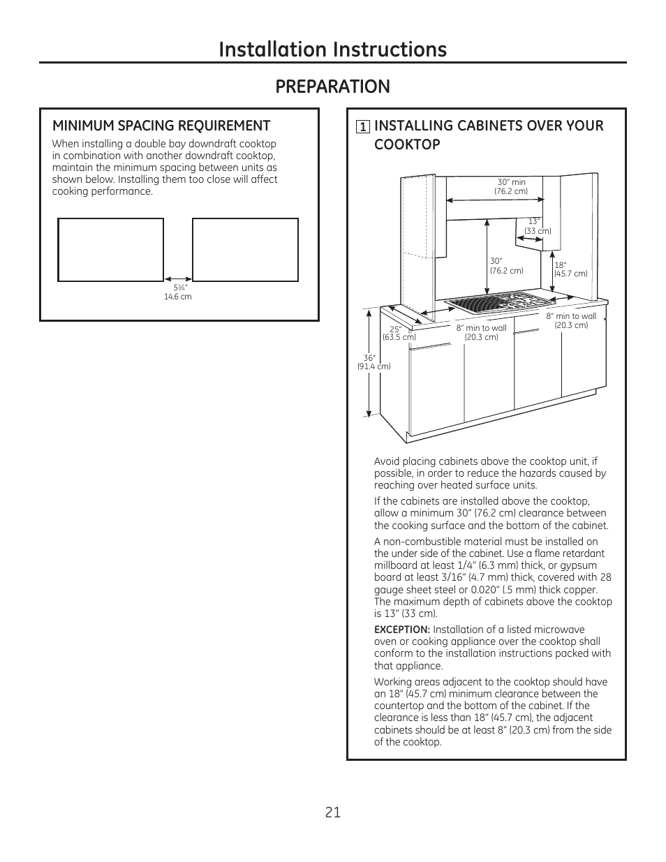 Qvwdoodwlrq,qvwuxfwlrqv | GE PGP990SENSS User Manual | Page 21 / 80
