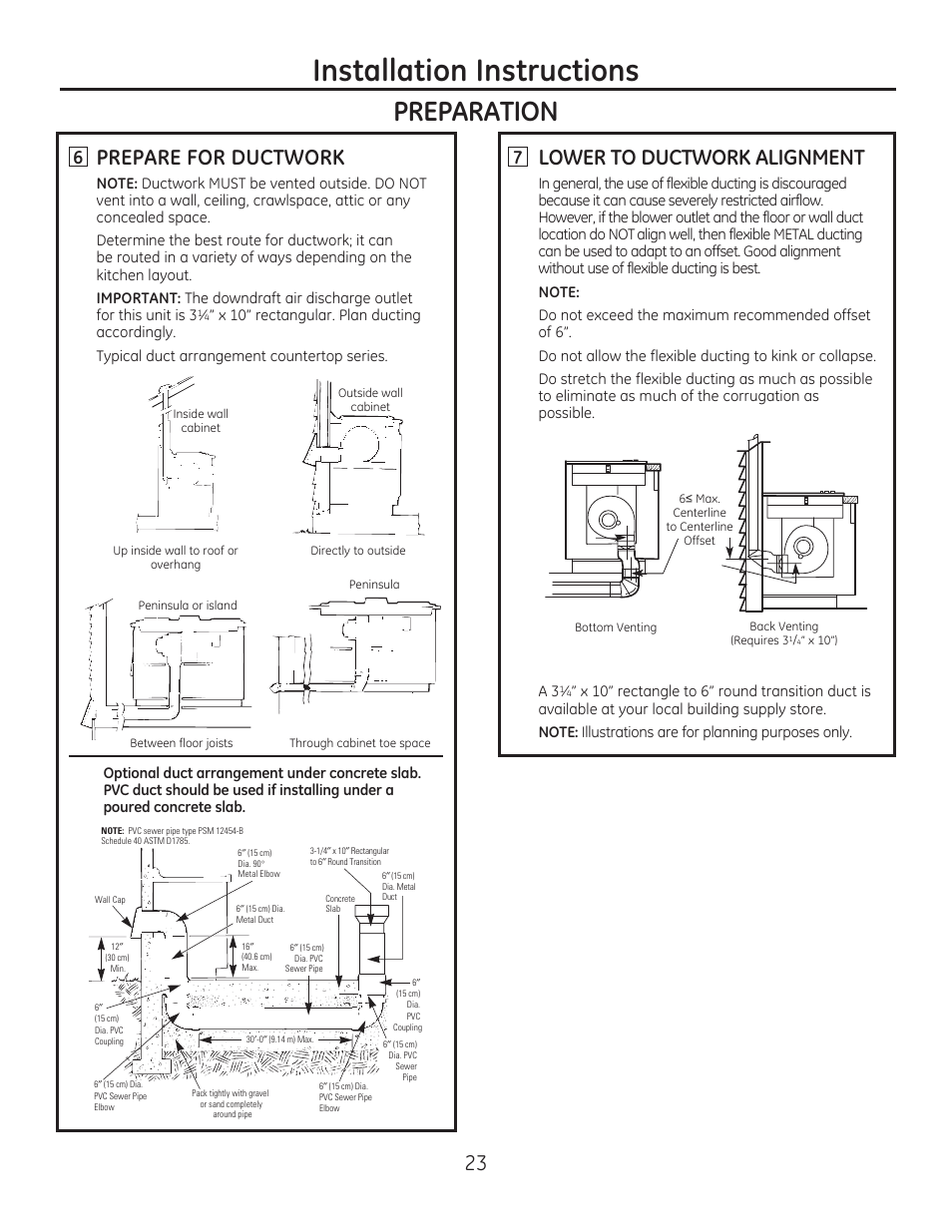 Qvwdoodwlrq,qvwuxfwlrqv | GE PGP990SENSS User Manual | Page 23 / 80