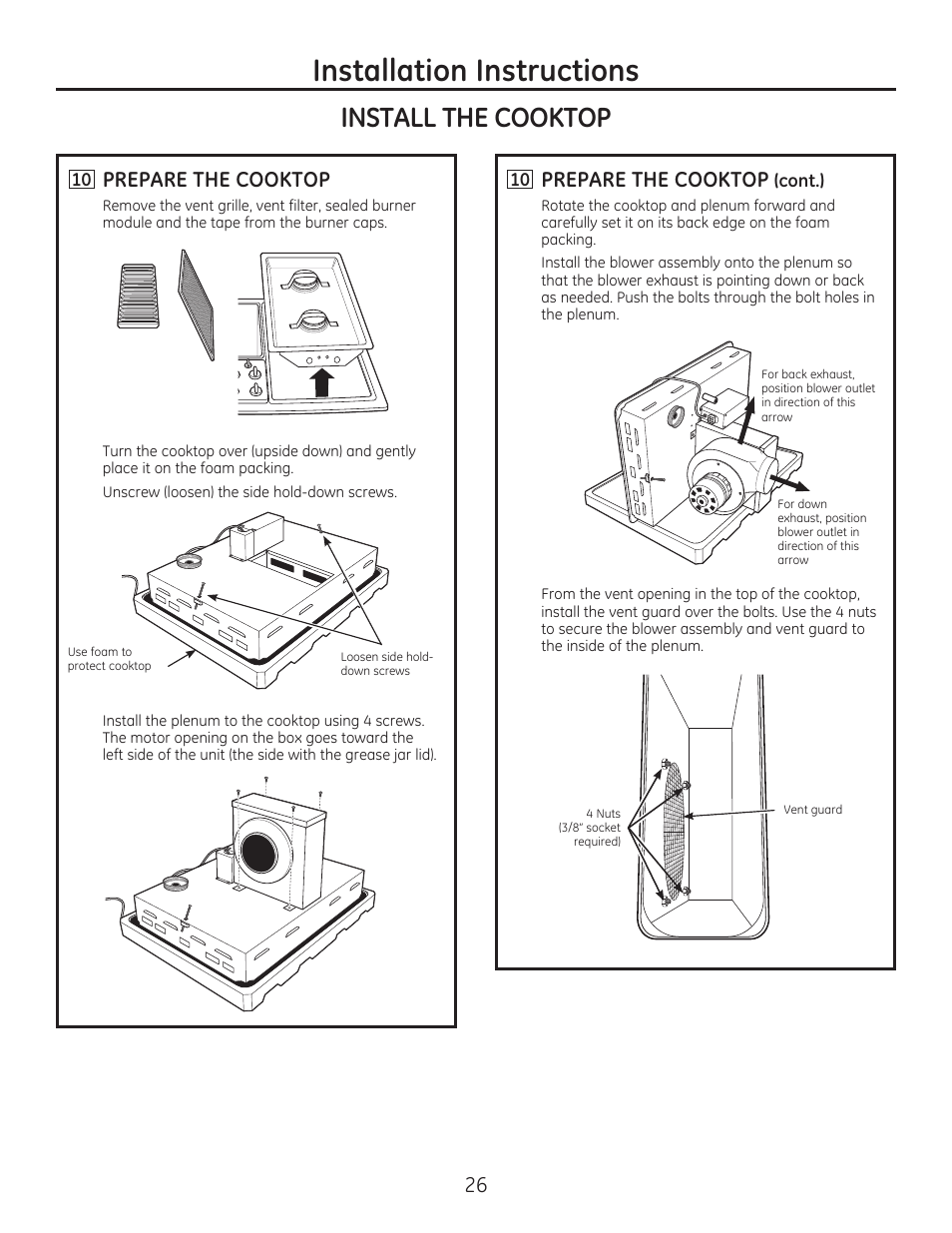 Qvwdoodwlrq,qvwuxfwlrqv | GE PGP990SENSS User Manual | Page 26 / 80