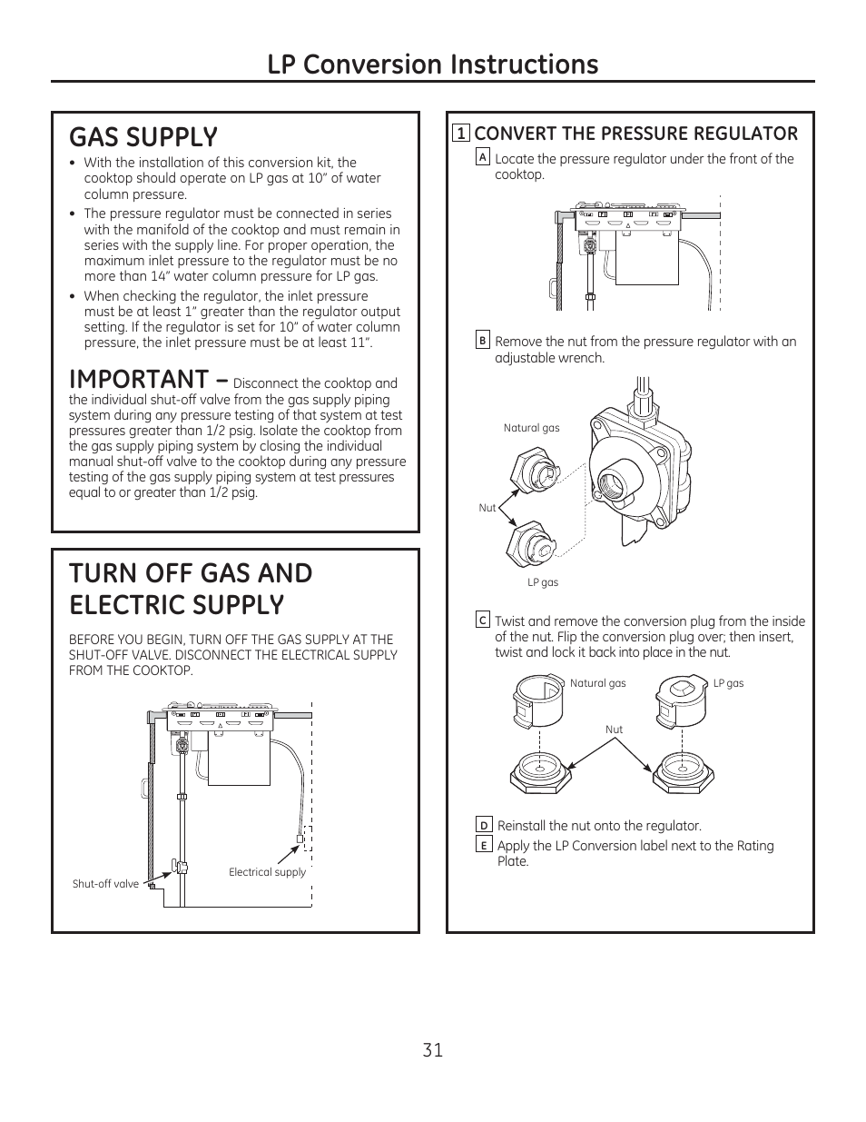 3&rqyhuvlrq,qvwuxfwlrqv | GE PGP990SENSS User Manual | Page 31 / 80