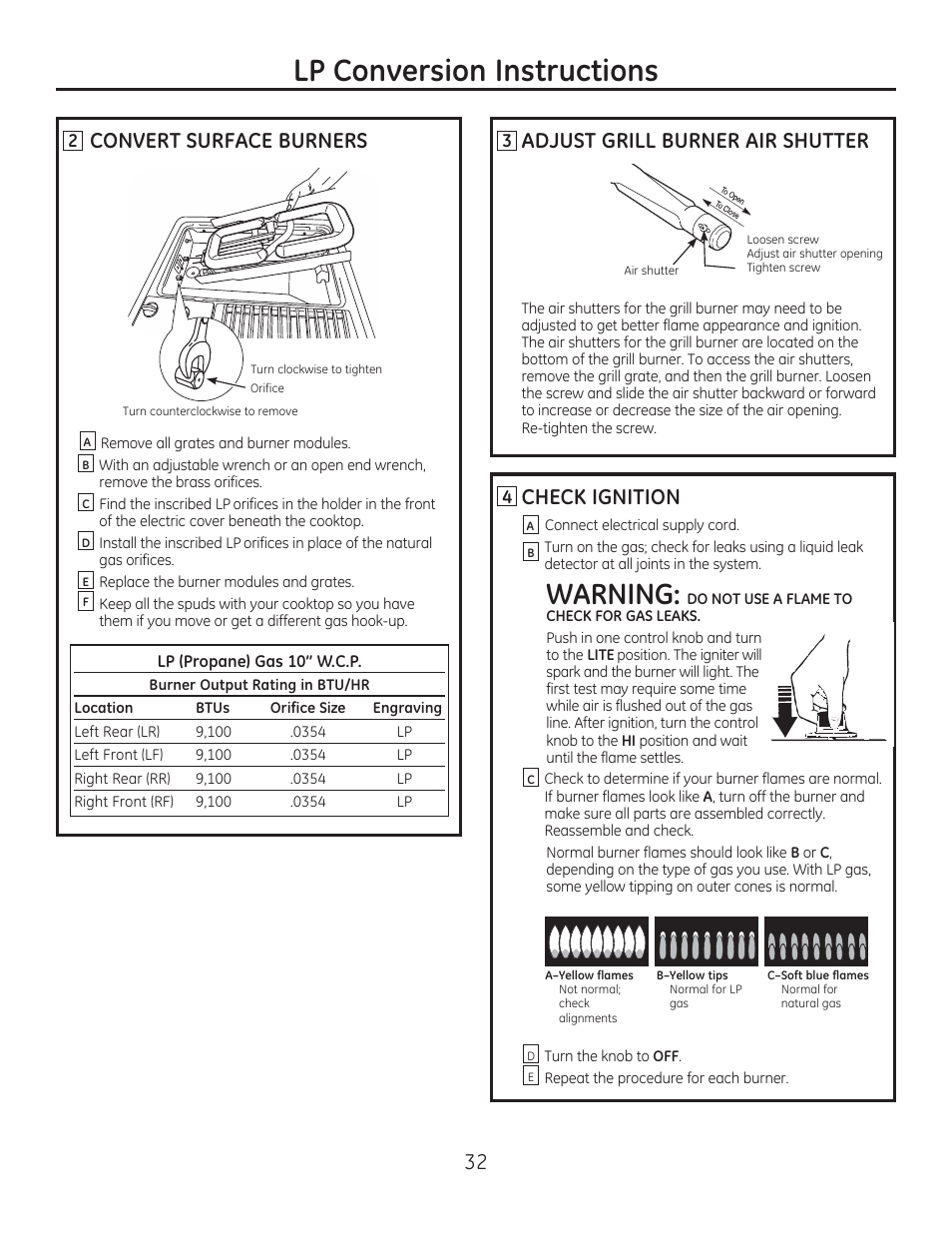 3&rqyhuvlrq,qvwuxfwlrqv | GE PGP990SENSS User Manual | Page 32 / 80