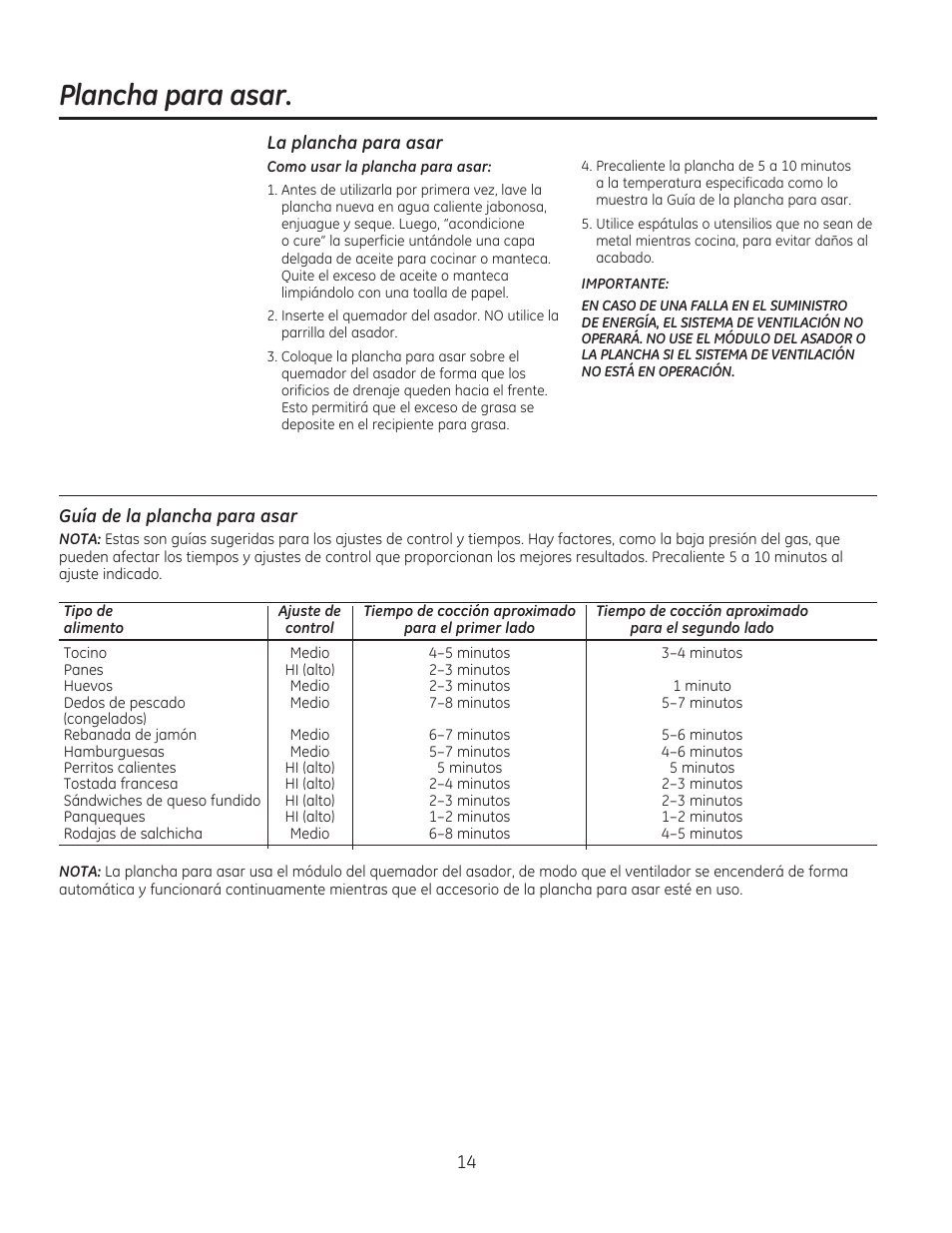Plancha para asar | GE PGP990SENSS User Manual | Page 54 / 80