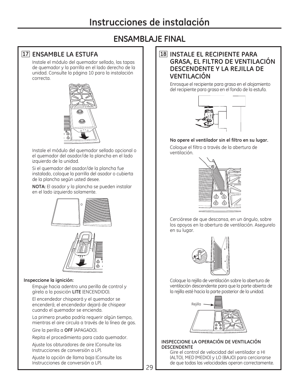 Qvwuxfflrqhvghlqvwdodflyq | GE PGP990SENSS User Manual | Page 69 / 80