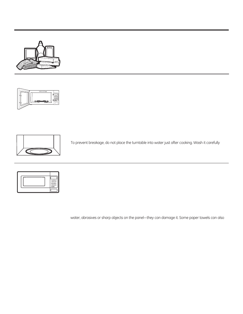 Care and cleaning of the microwave oven | GE PEM31DFBB User Manual | Page 25 / 52