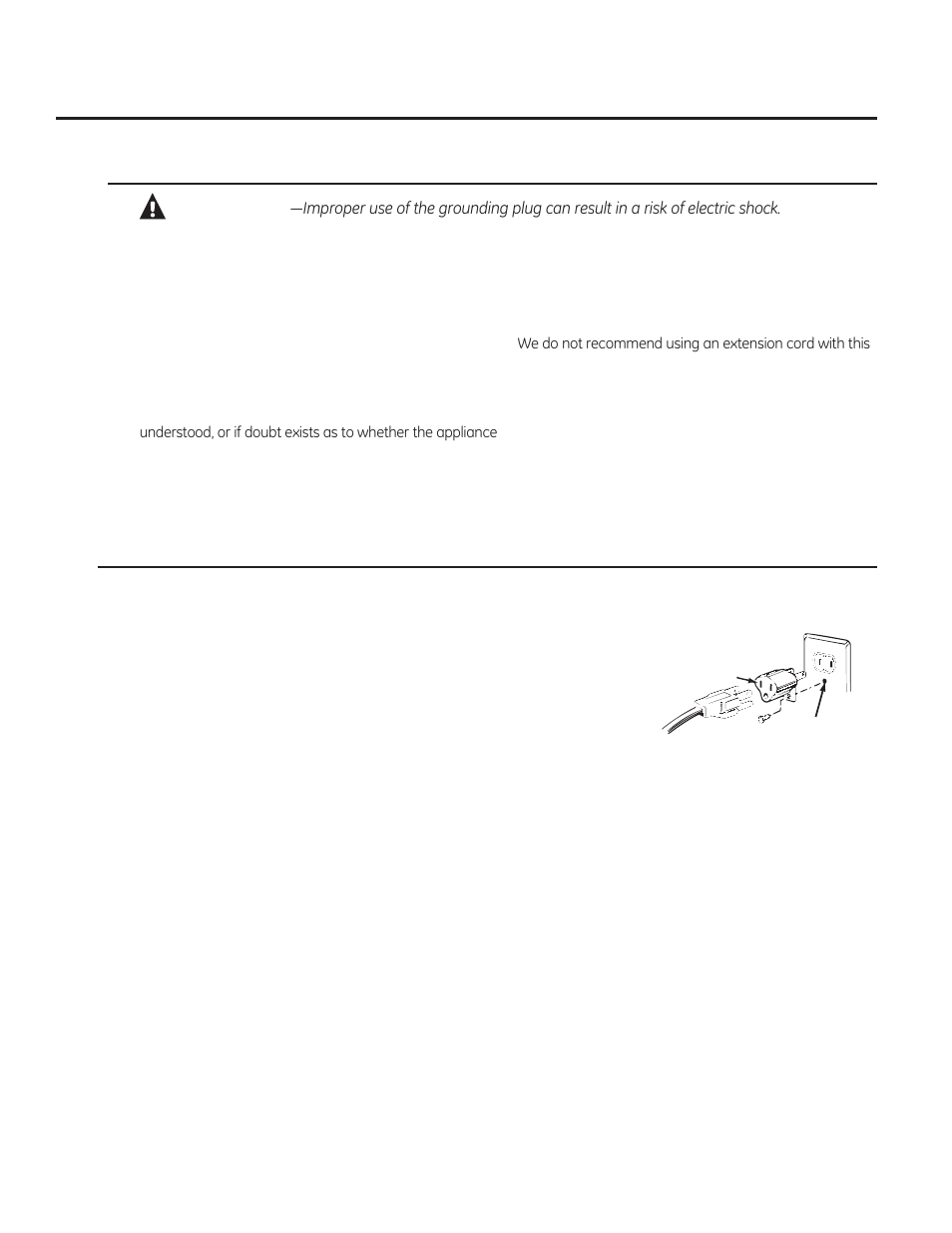 Save these instructions, Adapter plugs grounding instructions, Warning | GE PEM31DFBB User Manual | Page 8 / 52