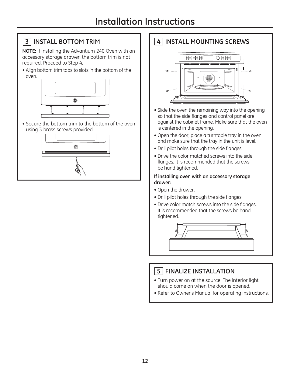 Installation instructions | GE PSB9240SFSS User Manual | Page 12 / 32