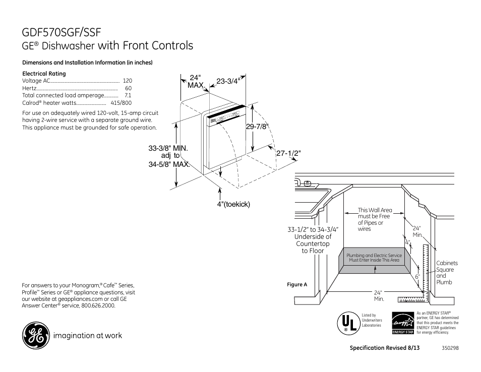 GE GDF570SGFWW User Manual | 2 pages