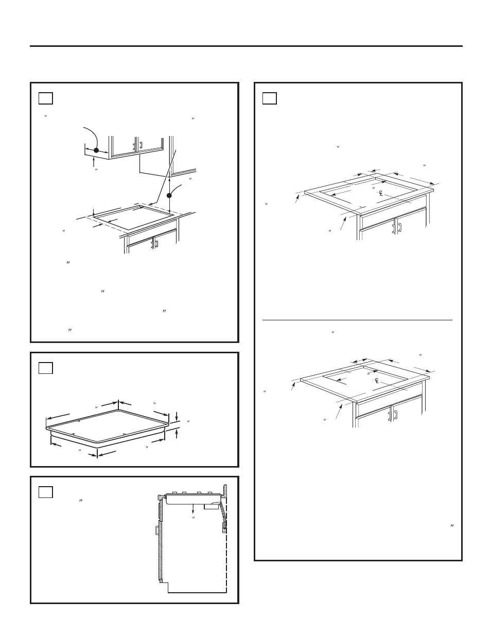 Installation instructions, Preparing the opening, Optional installations dimensions and clearances | Overall cooktop dimensions 3 | GE JP256BMBB User Manual | Page 15 / 72