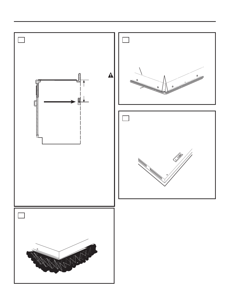 Important, Installation de la boîte de junction, Protégez la surface de la table de cuisson | Fixez les strips de mousse, Installez les pièces de fixation | GE JP256BMBB User Manual | Page 41 / 72