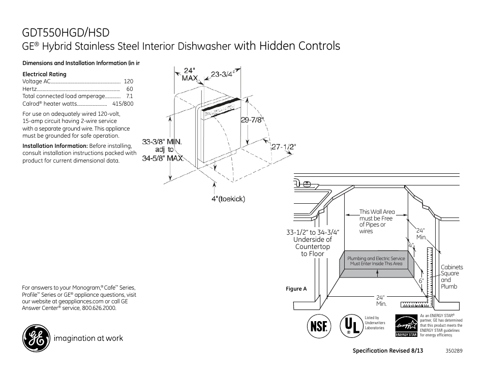 GE GDT550HGDBB User Manual | 2 pages